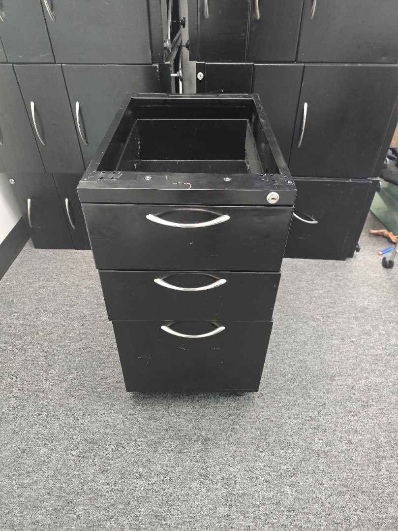 3 Drawer Under Desk File Cabinet Hanging Pedestal Mount Office Storage Cabinet